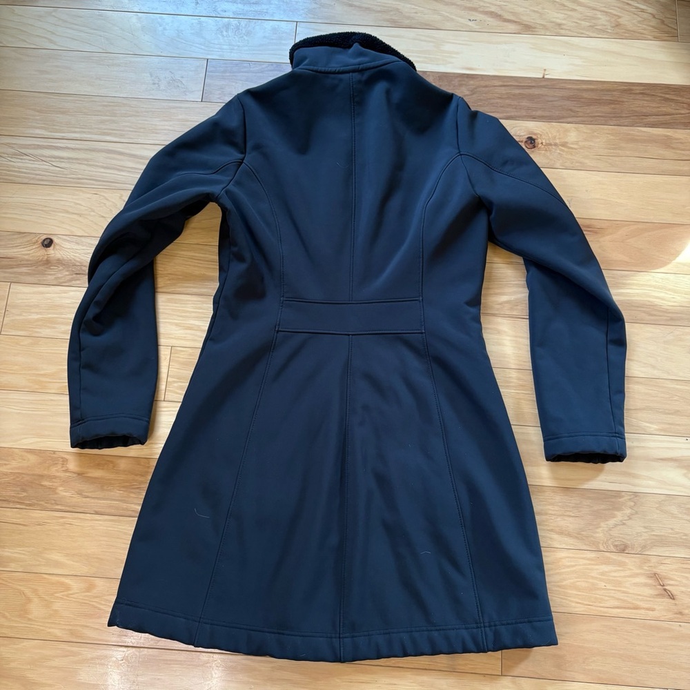 Patagonia Fleece Lined Trench Coat Womens Sz M Black Polartec Windbloc Jacket - Picture 10 of 11